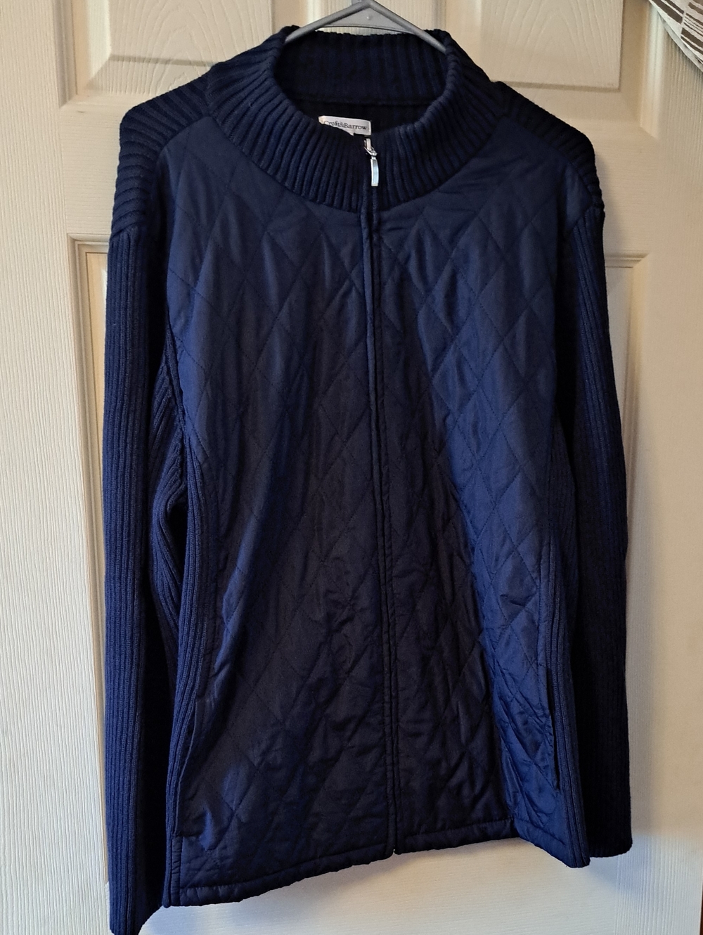 Croft & Barrow Navy Quilted Zip Jacket